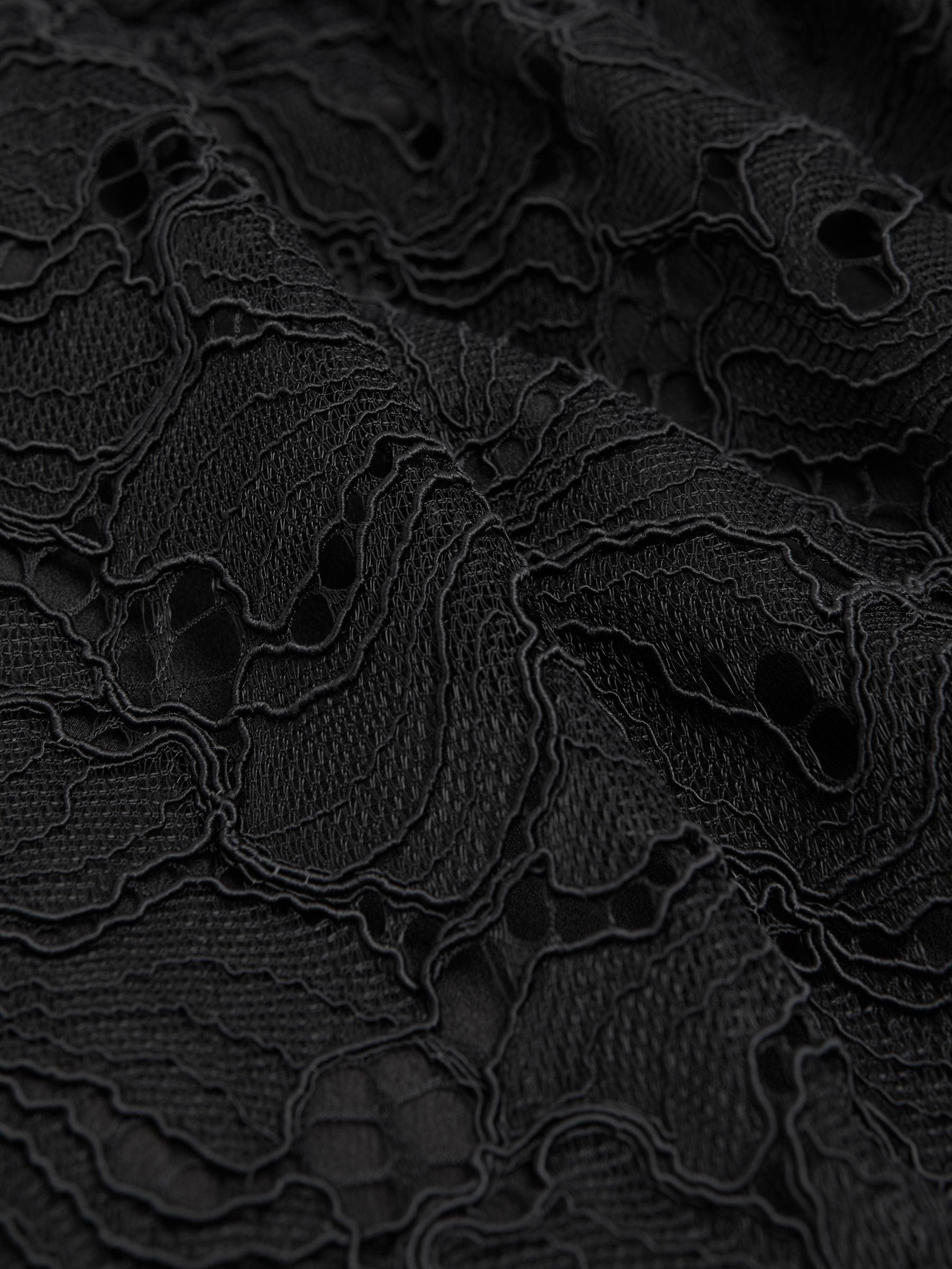 Florere Lace Puff Sleeve Mini Dress in Black Product Image