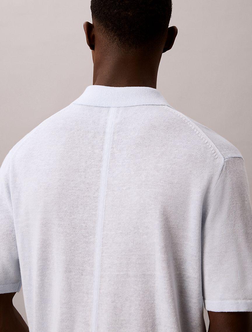 Linen Blend Polo Sweater Product Image