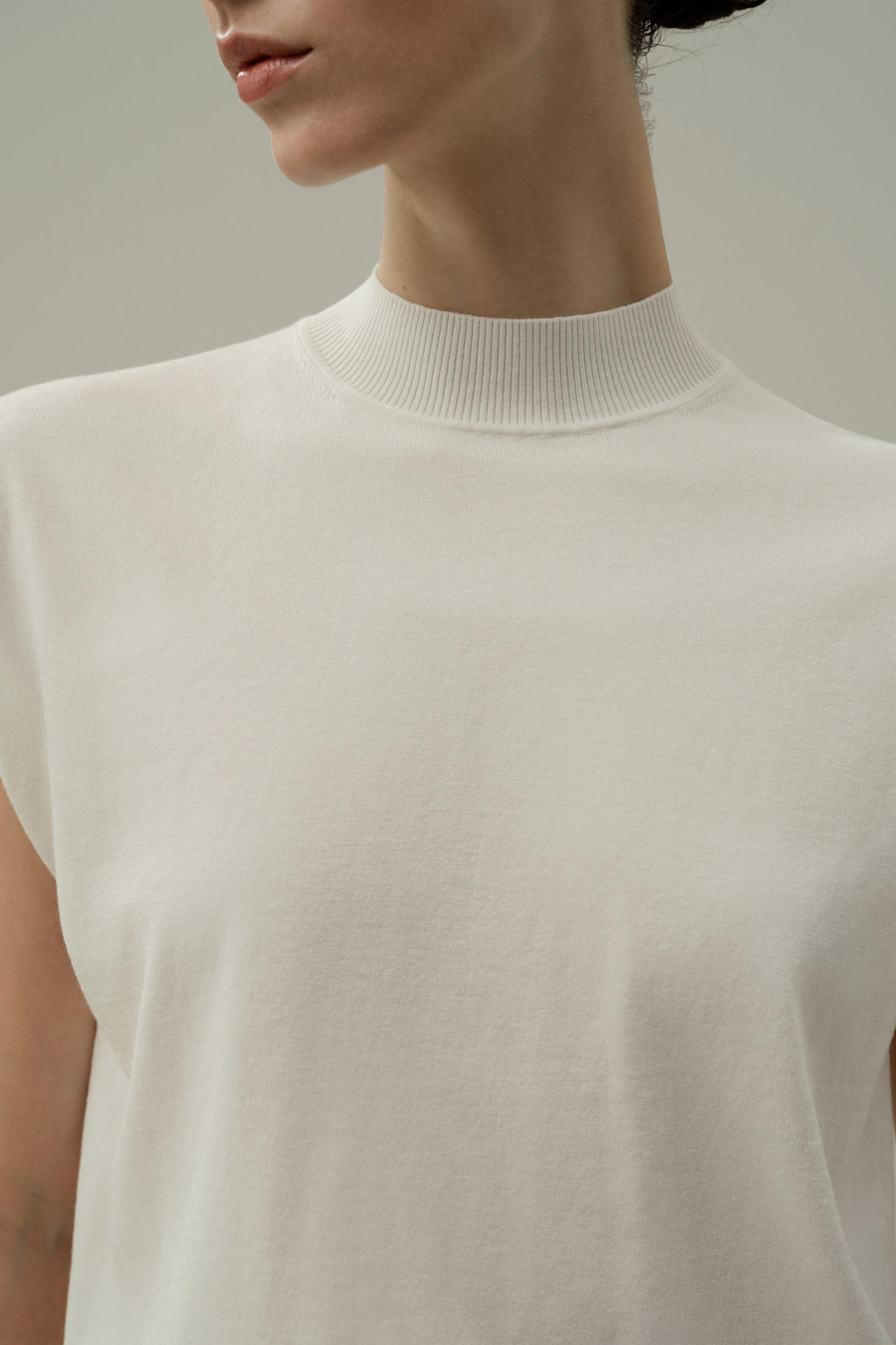 Mockneck Silk Cotton Blend Top Product Image
