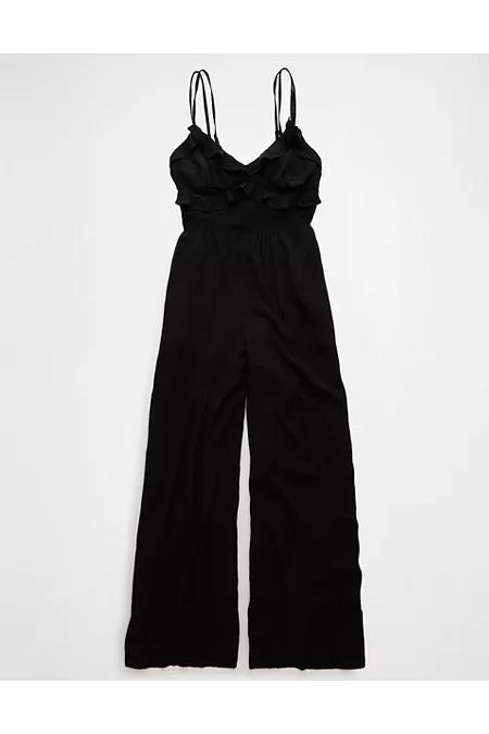 AE Ruffle Wide-Leg Jumpsuit Women's Product Image