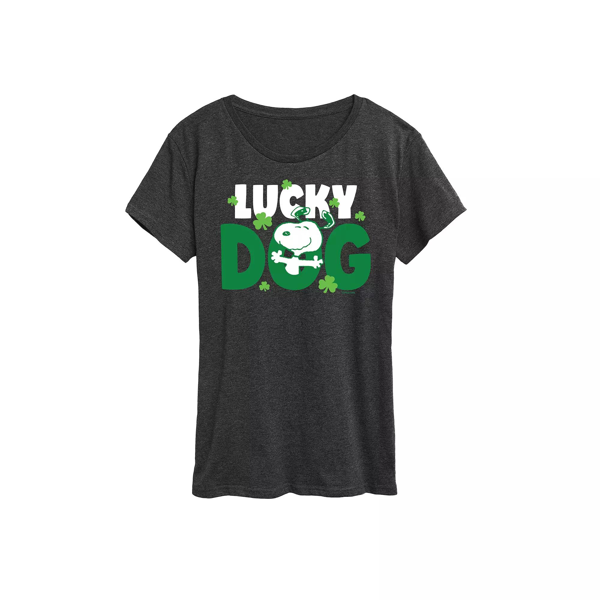 Women's Peanuts Snoopy Lucky Dog Graphic Tee,  Product Image