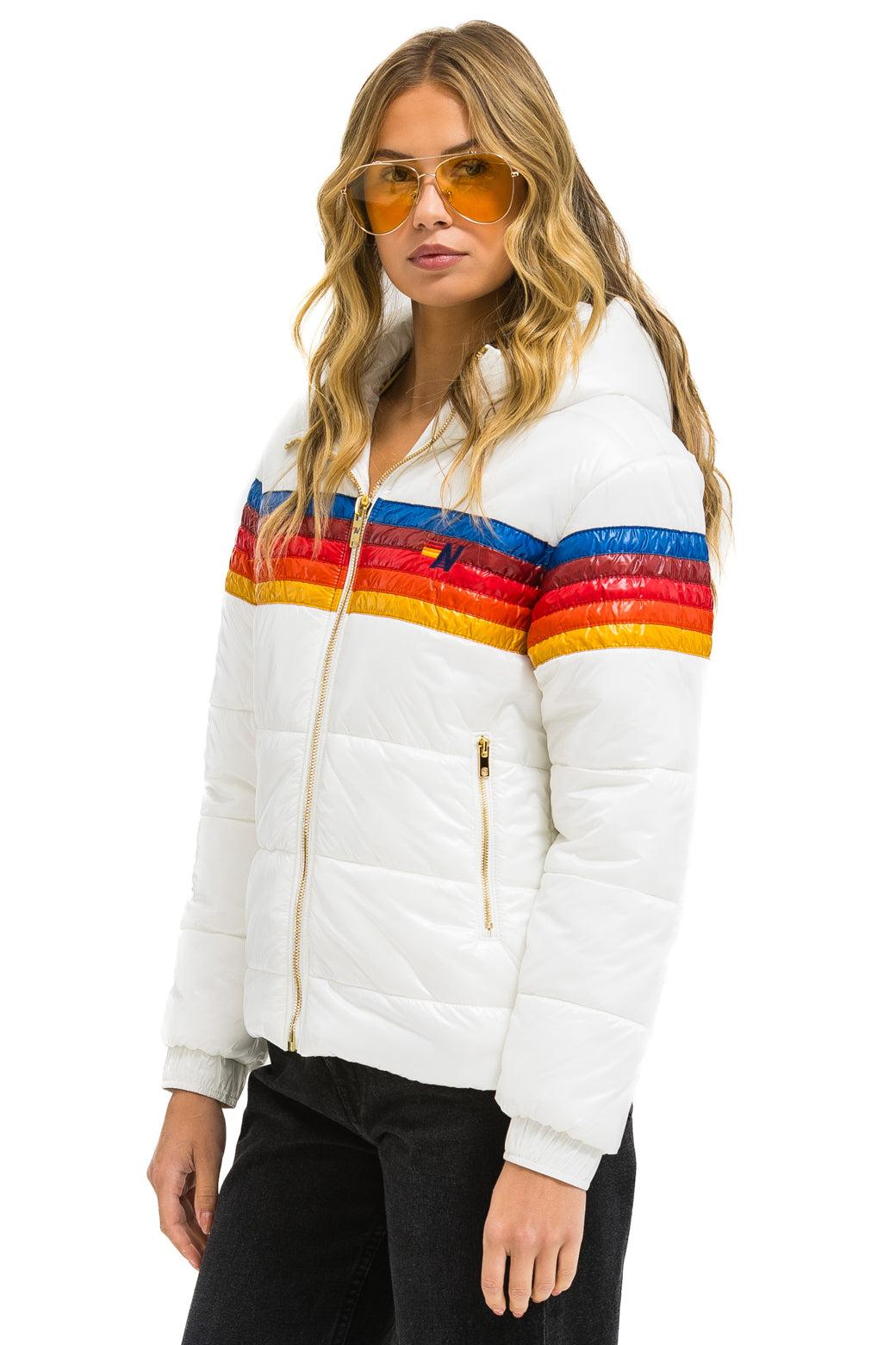 5 STRIPE TREKKER JACKET - GLOSSY WHITE Female Product Image