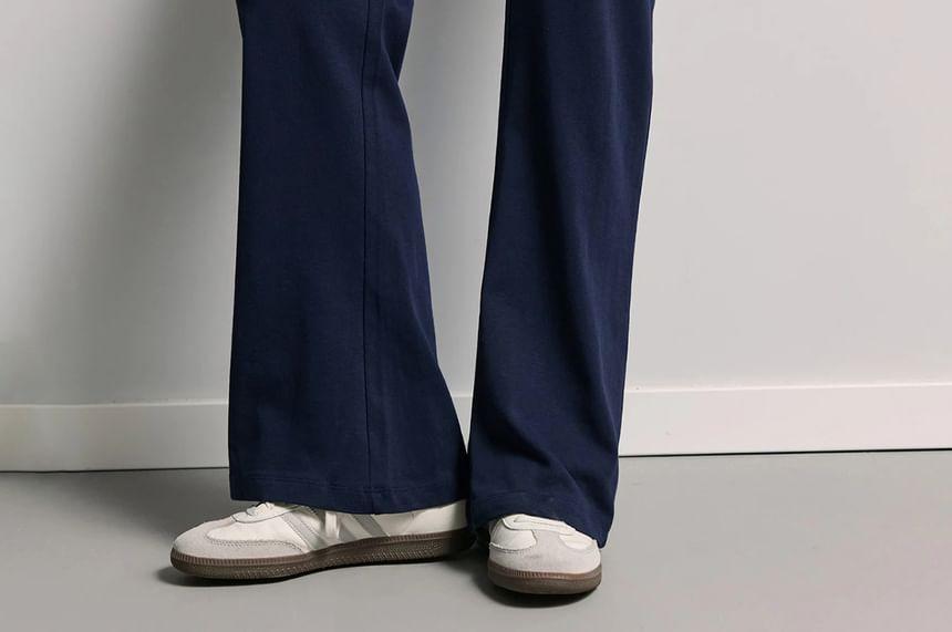 Low Rise Color-Block Slim-Fit Boot-Cut Sweatpants Product Image
