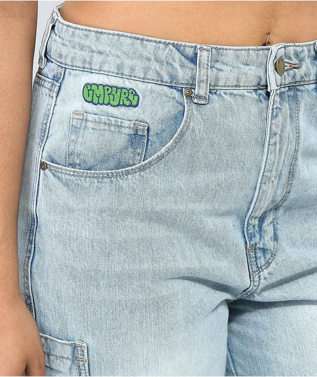 Empyre Tori Light Blue Wash Cargo Skate Jeans Product Image