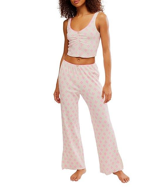 Free People Fresh In Love Ditsy Floral Pointelle Knit Coordinating Lounge Set Product Image
