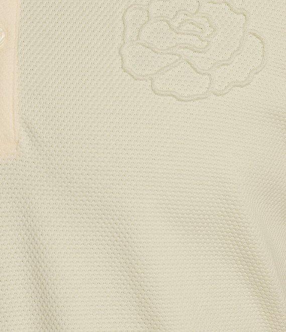 Murano From The Garden Collection Debossed Floral Print Short Sleeve Polo Shirt Product Image