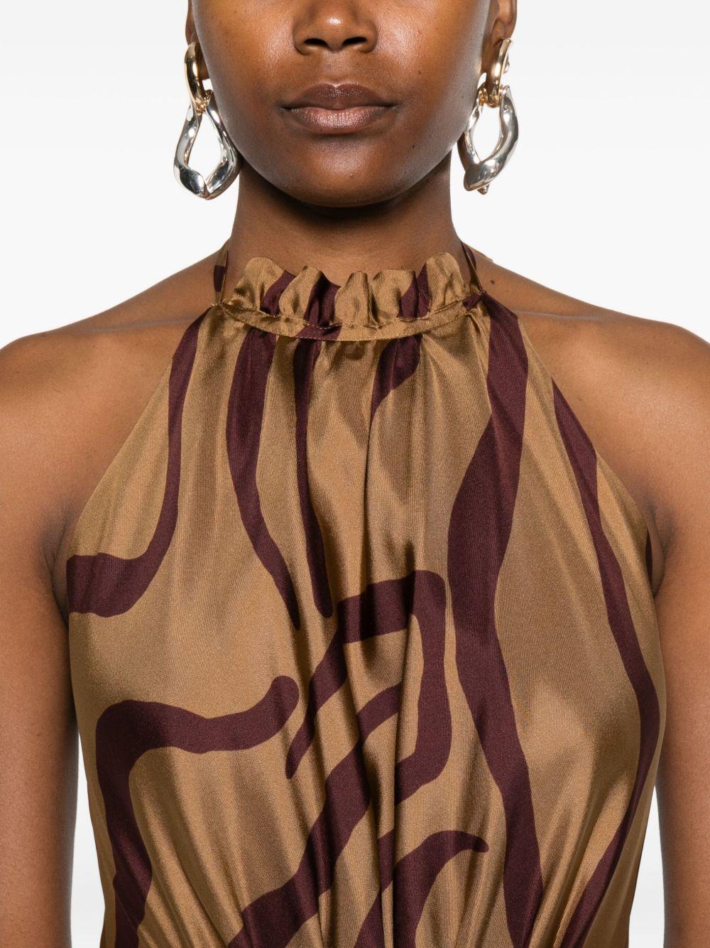 halter-neck swirl-print maxi dress Product Image