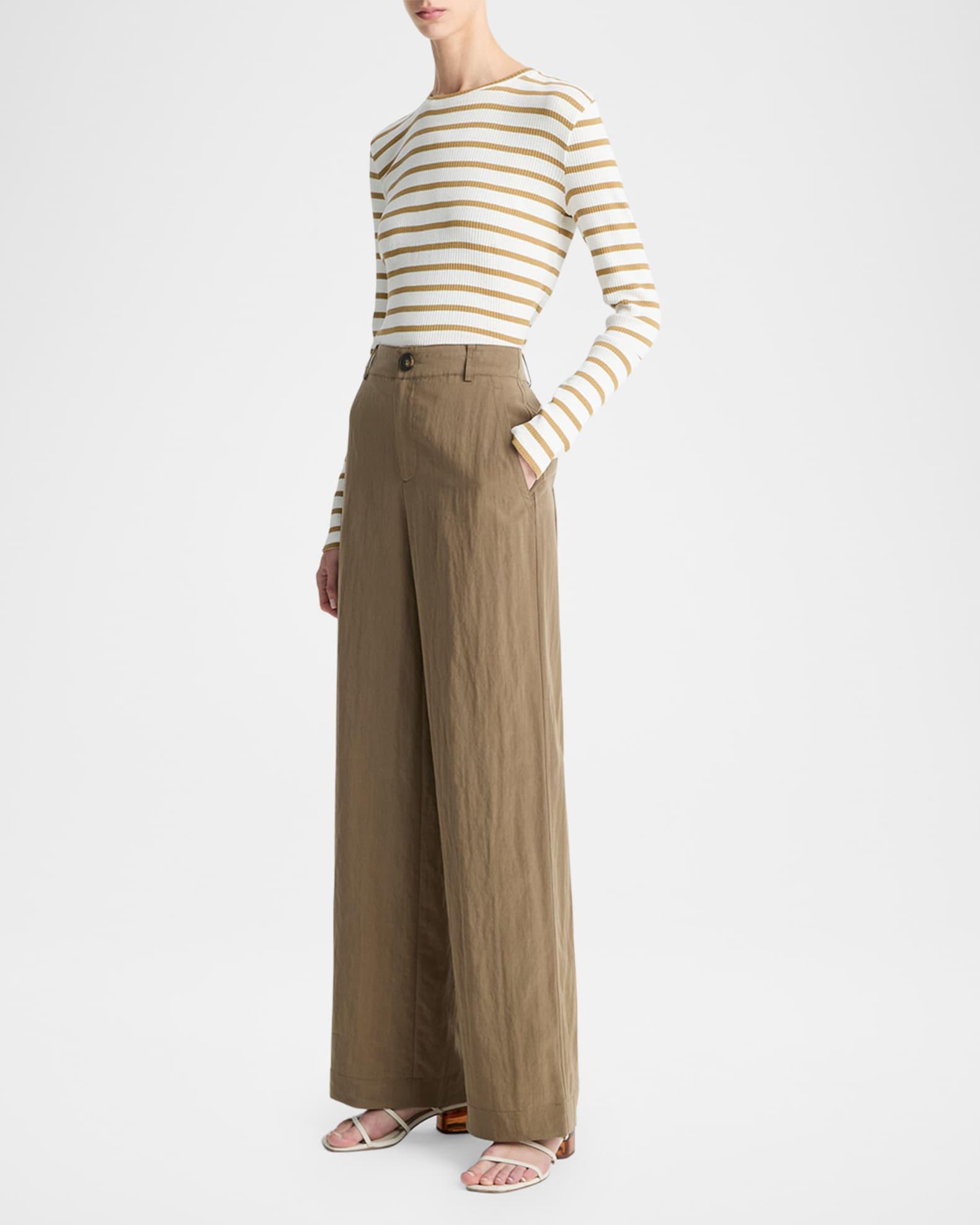 Mid-Rise Relaxed Wide-Leg Pants Product Image