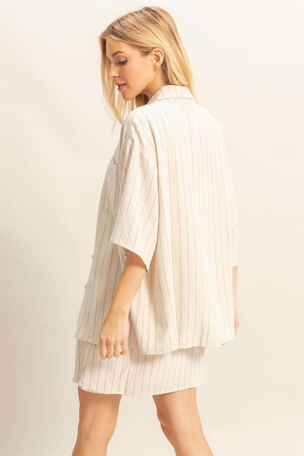 Pinstripe 2-Piece Dress & Shirt Set Product Image