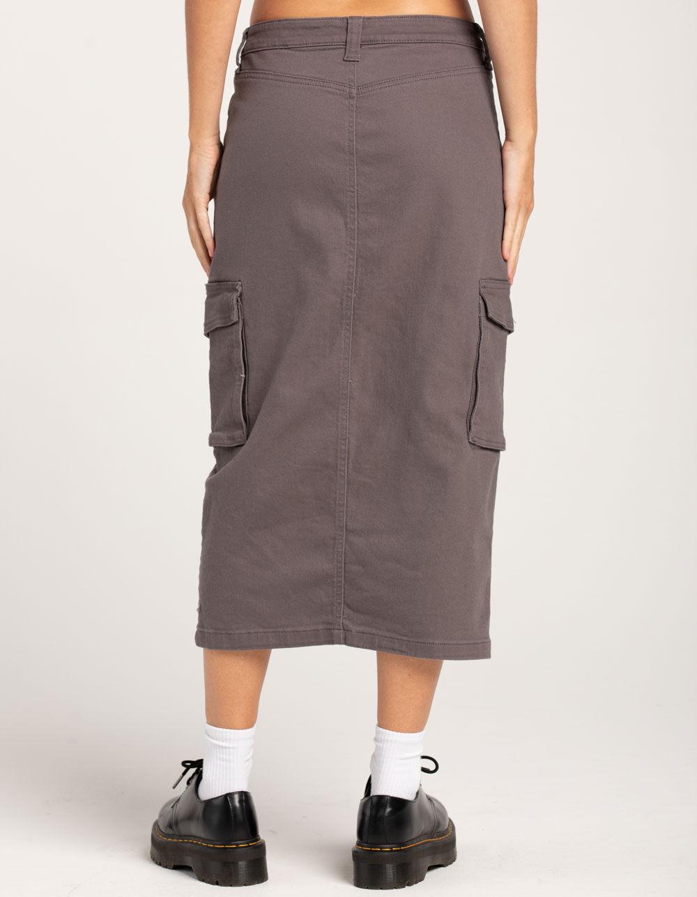 RSQ Womens Mid Rise Cargo Midi Skirt - GRAY Product Image