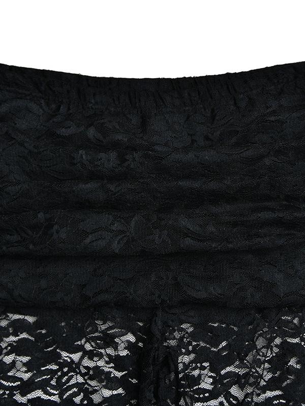 Lace Spliced Flare Leg Pants Product Image