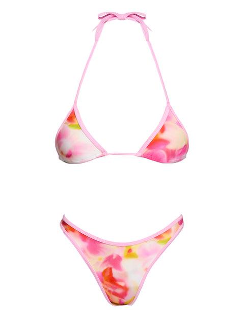 Sandbar Triangle Bikini Top Pink Floral Product Image
