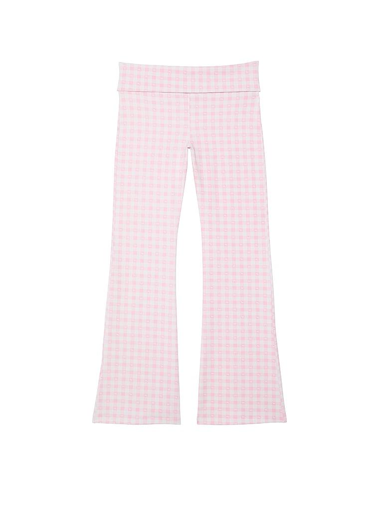 PINK x LoveShackFancy Cotton Foldover Flare Leggings Product Image