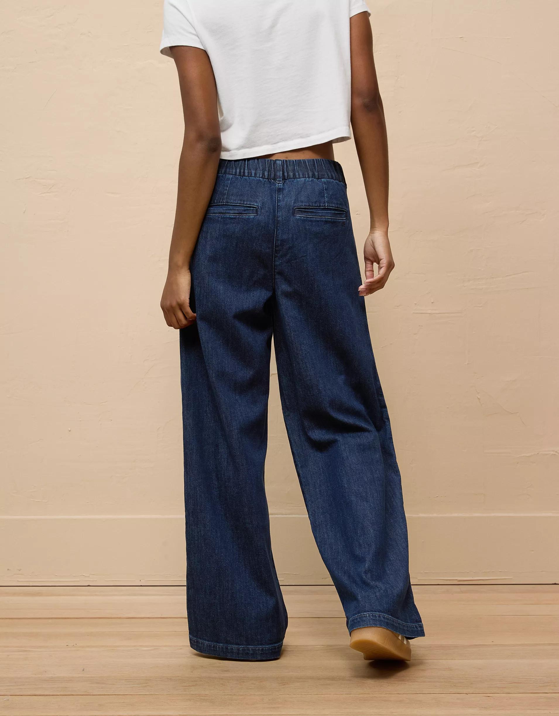 AE Stretch Super High-Waisted Ultra Wide-Leg Trouser Jean Product Image