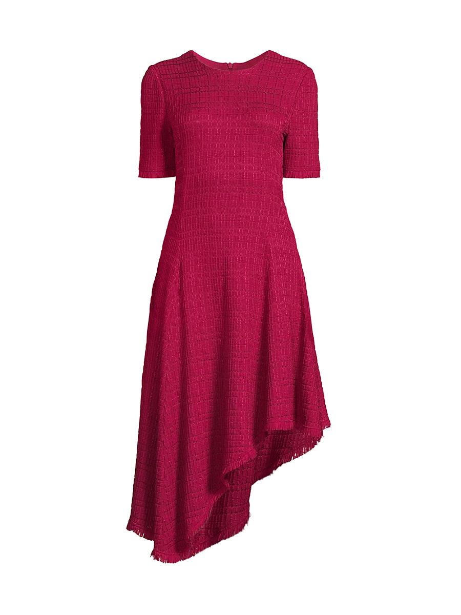 Womens Tonal Textured Knit Modern-Fit Fit & Flare Midi-Dress Product Image