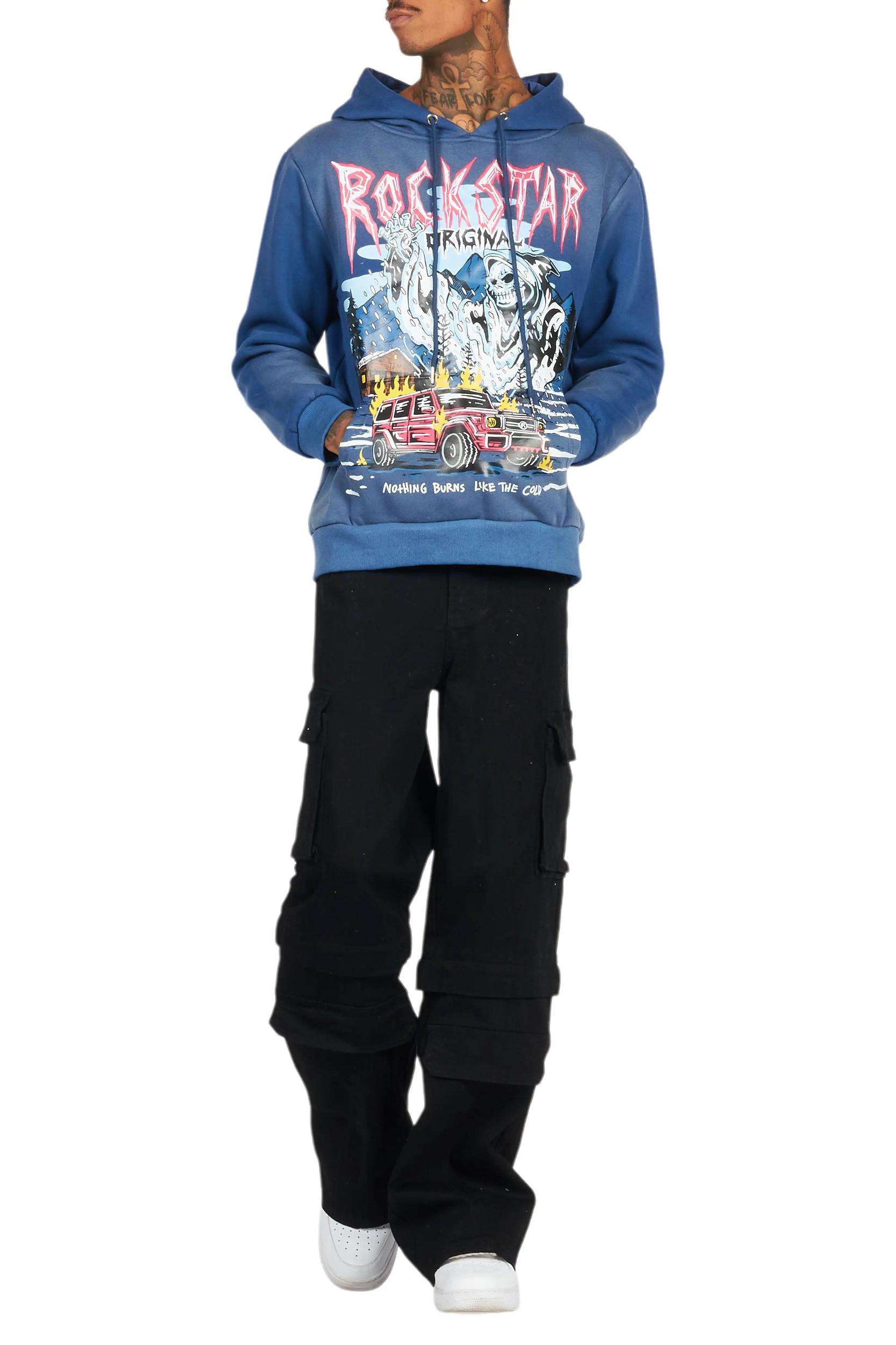 Kip Navy Graphic Hoodie Male Product Image