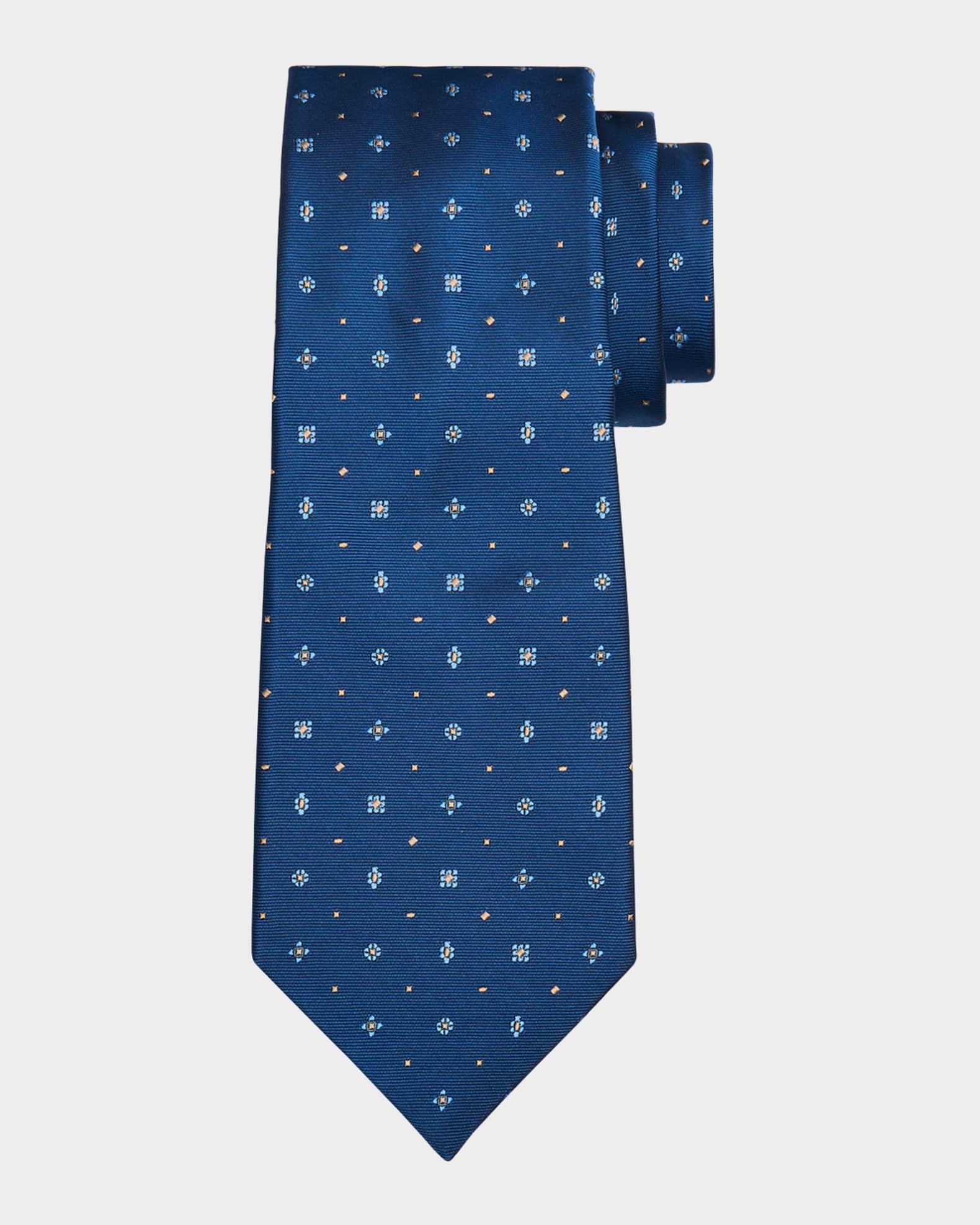 Men's Silk Micro-Floral Seven-Fold Tie Product Image