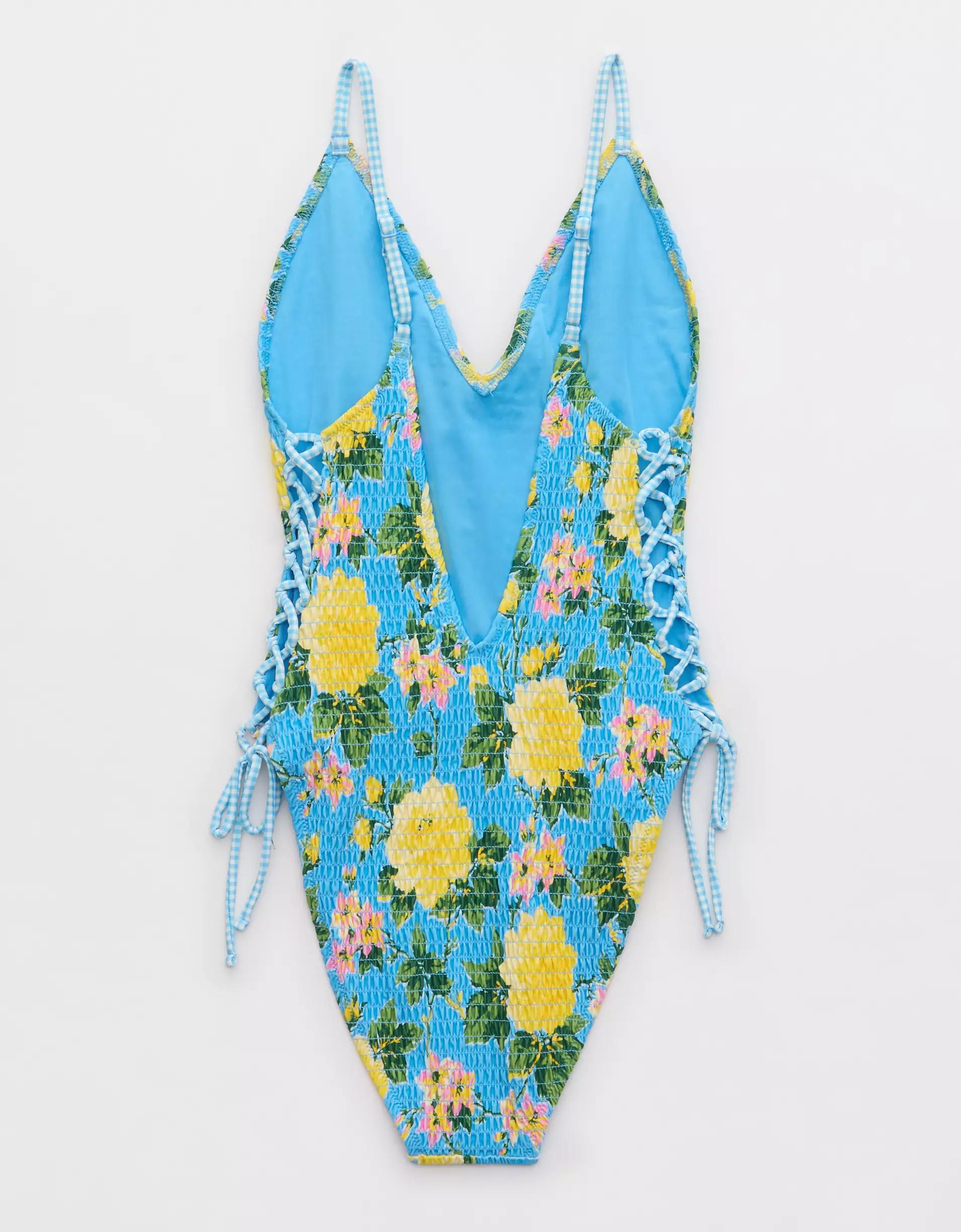 Aerie Smocked Plunge One Piece Product Image