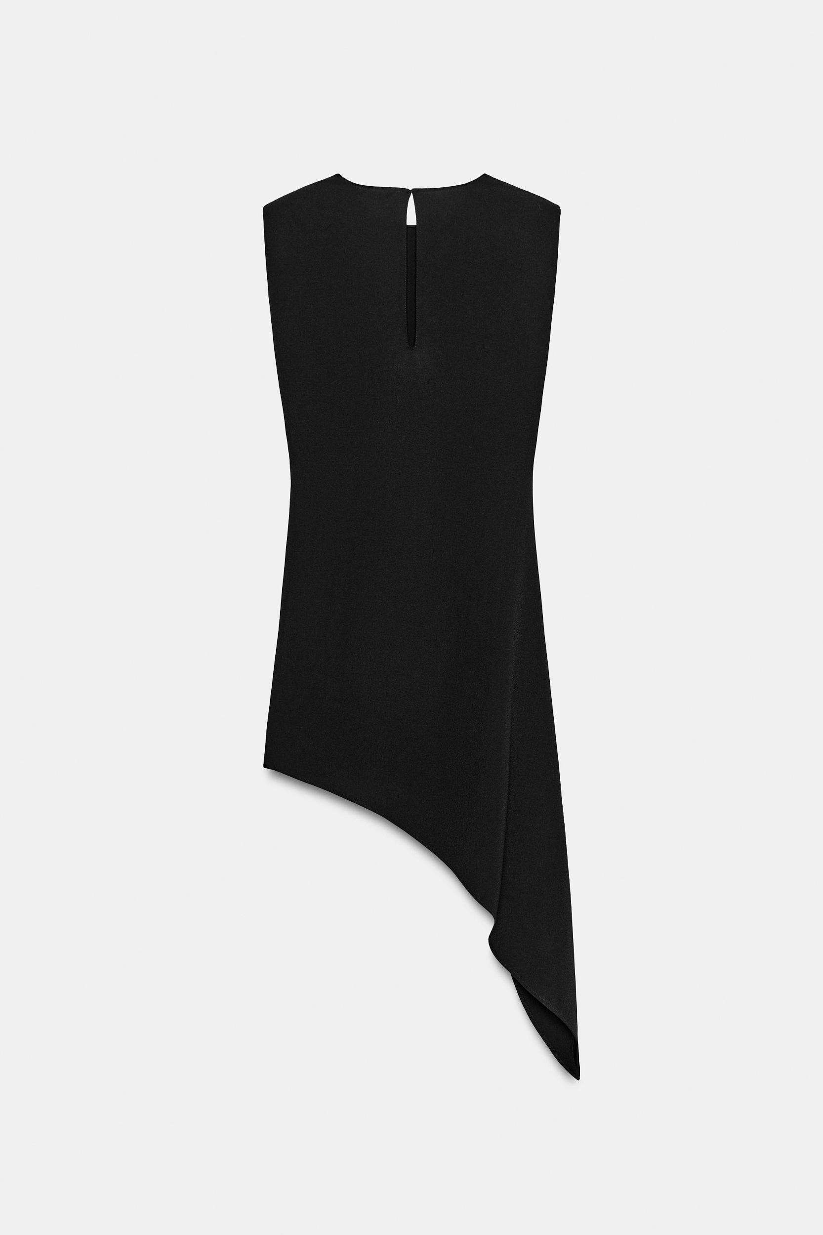 ASYMMETRIC SHORT DRESS WITH SHOULDER PADS Product Image