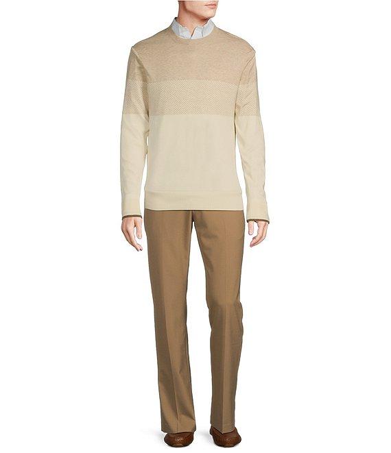 Daniel Cremieux Signature Label Long Sleeve Supima Cotton Color Block Knit Sweater Product Image