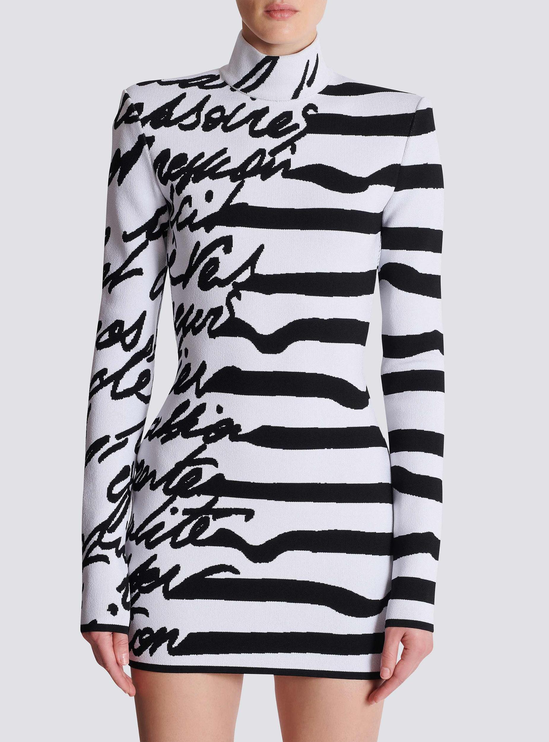 Striped "Love Letter" jacquard knit dress Product Image