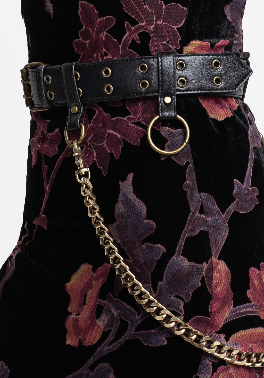 Fury Double Eyelet Chain Belt - Brass Product Image
