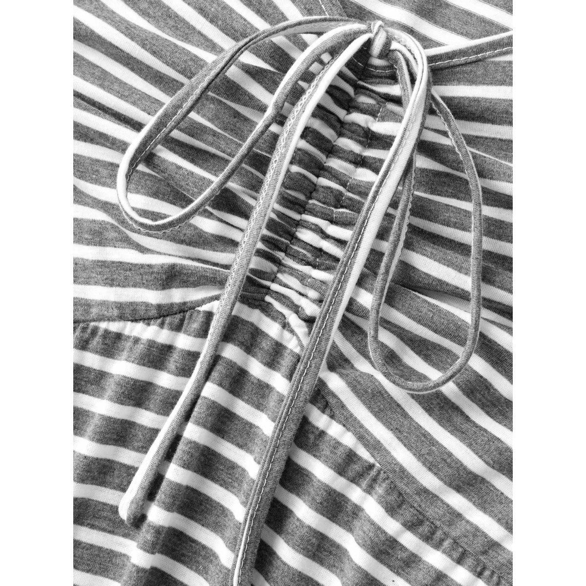 Plus Size Gathered Front-Tie Pockets Midi Dress DarkGray Women Knit Dresses Bloomchic 14-16/1X Product Image