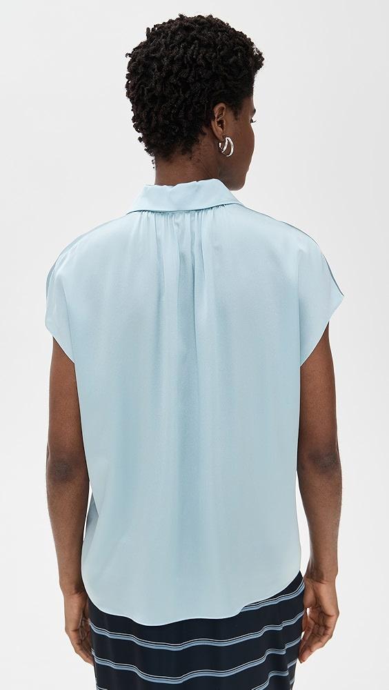 Vince Cap Sleeve Ruched Back Blouse | Shopbop Product Image