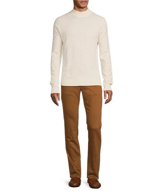 Murano Solid Performance Textured Pattern Long Sleeve Mock Neck Sweater Product Image