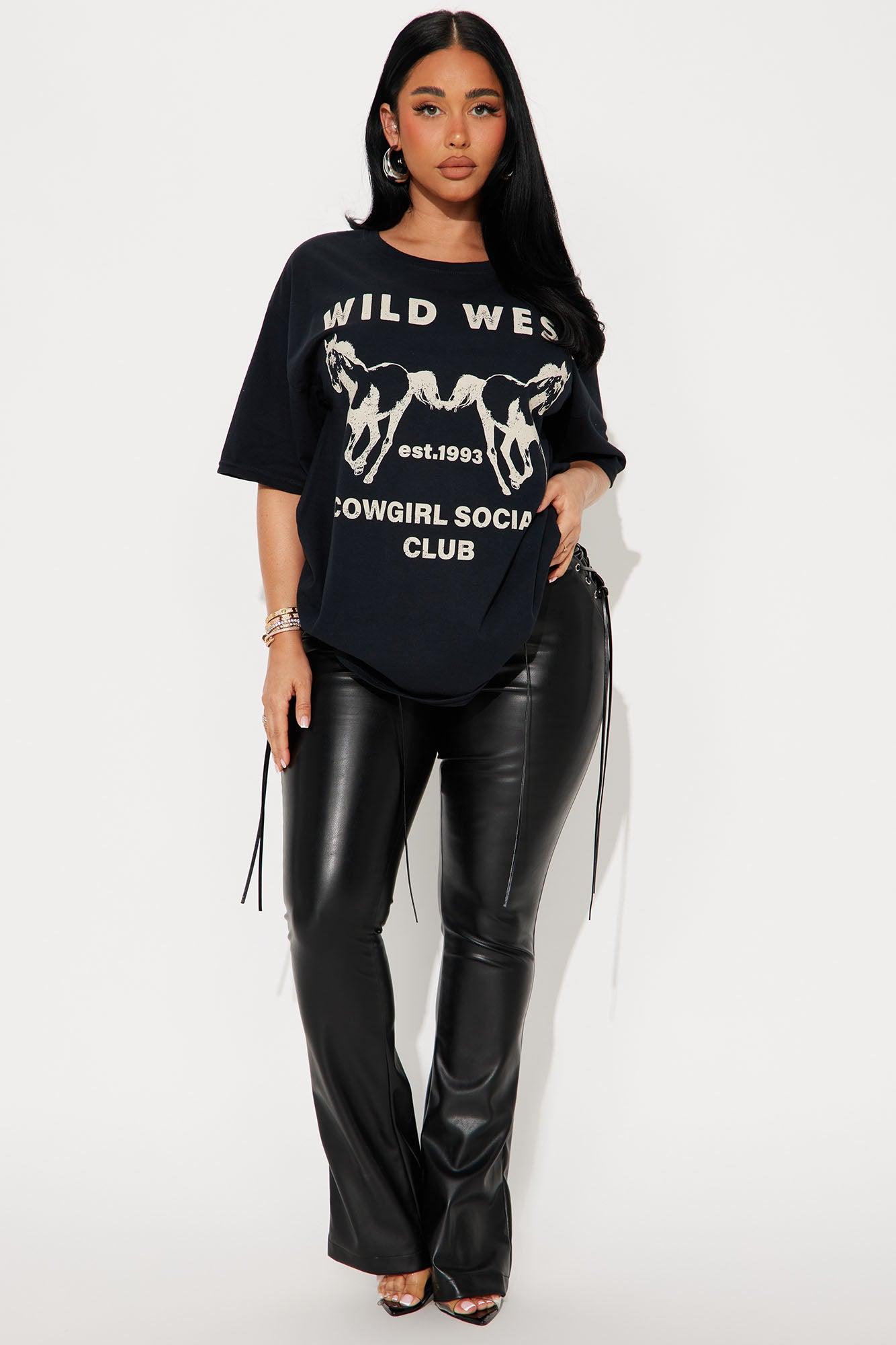Wild West Cowgirl Social Club Tee - Black Product Image