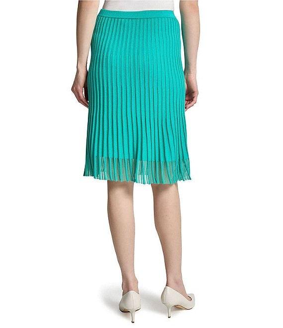 Ming Wang Ribbed Knit A-Line Skirt Product Image