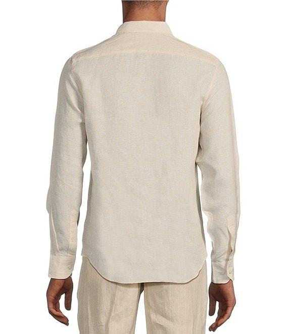 Murano Baird McNutt Linen Slim Fit Solid Long Sleeve Woven Shirt Product Image