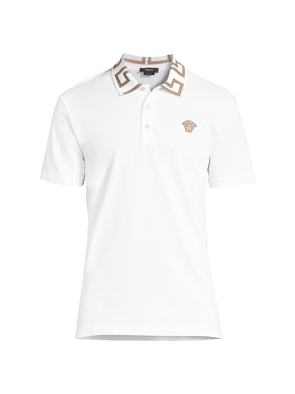 Mens Greca-Collar Polo Shirt Product Image