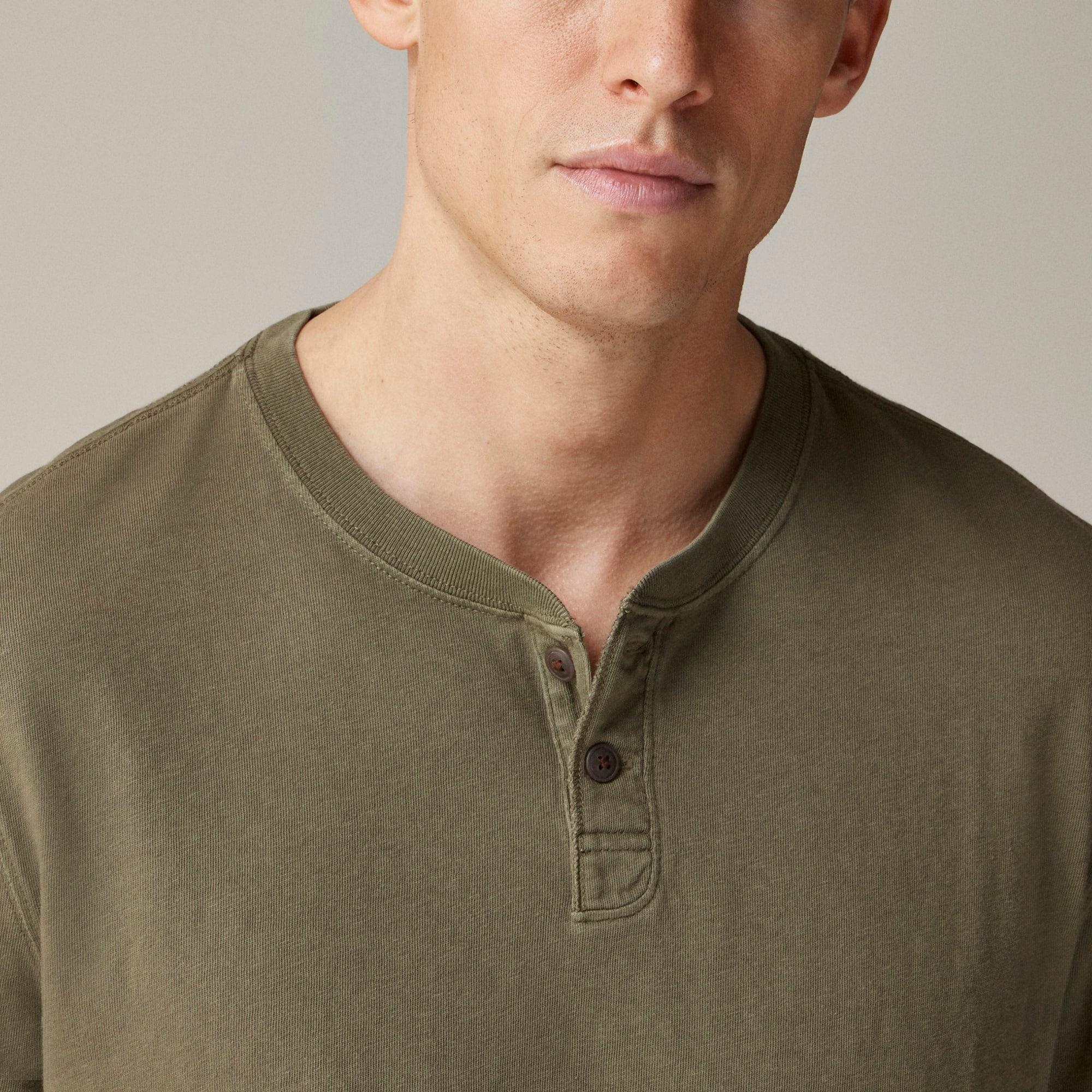 Vintage-wash cotton henley Product Image