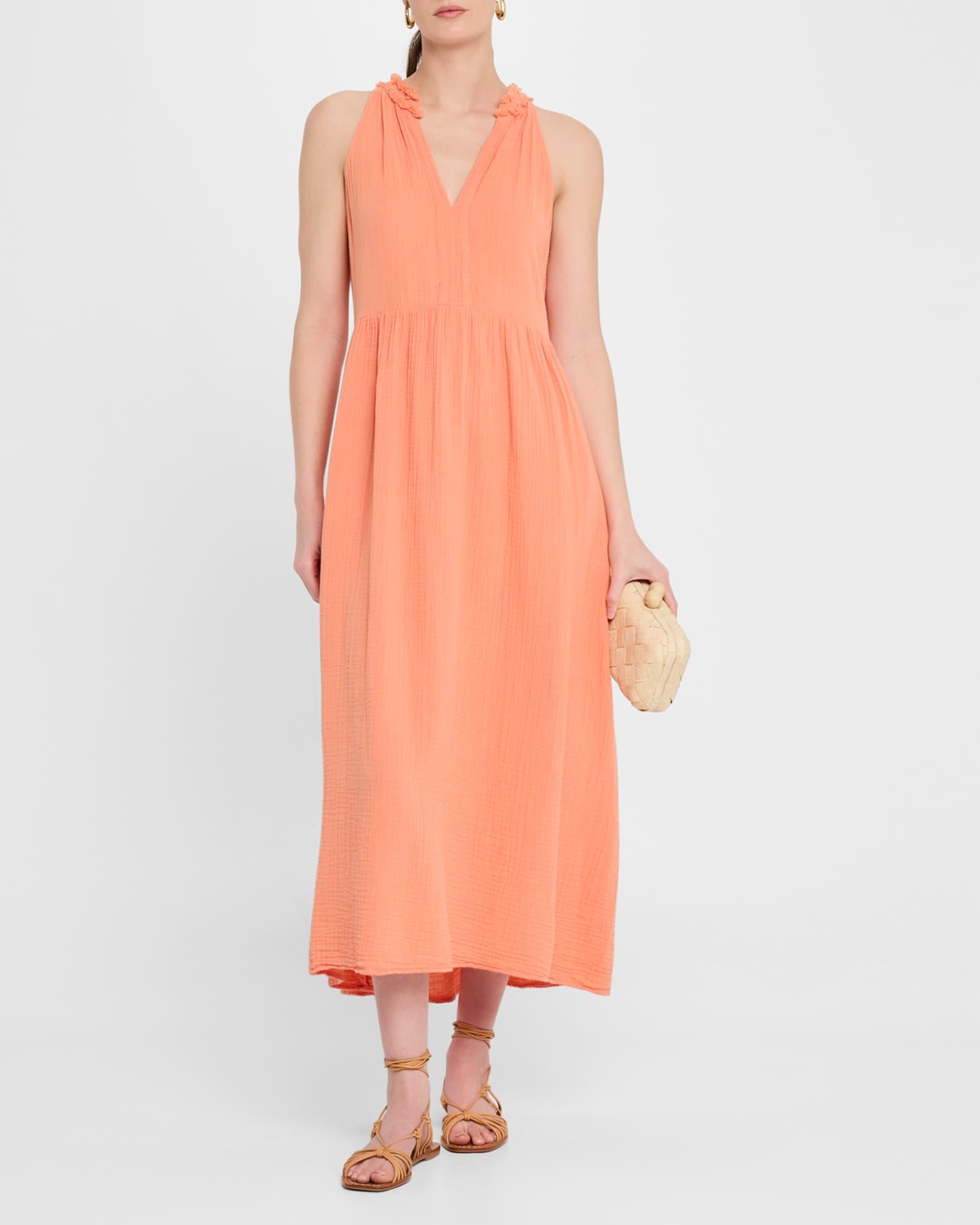 Liza Sleeveless Cotton Gauze Midi Dress Product Image