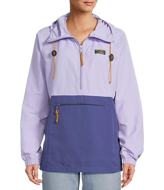 L.L.Bean Mountain Classic Color Block Hooded Kangaroo Pocket Weather Resistant Anorak Jacket Product Image