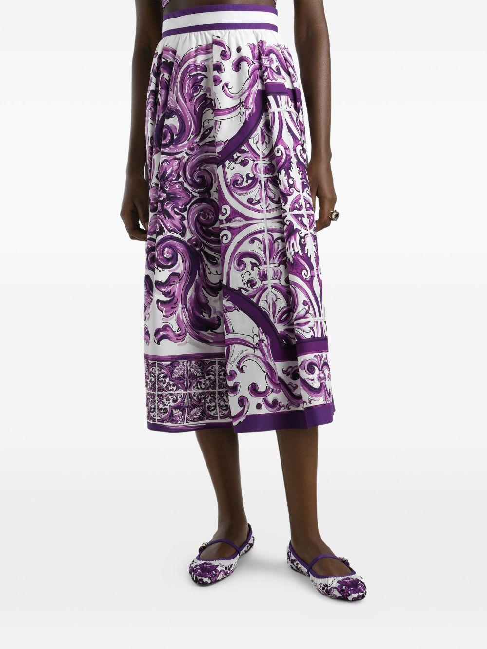 Majolica-print midi skirt Product Image
