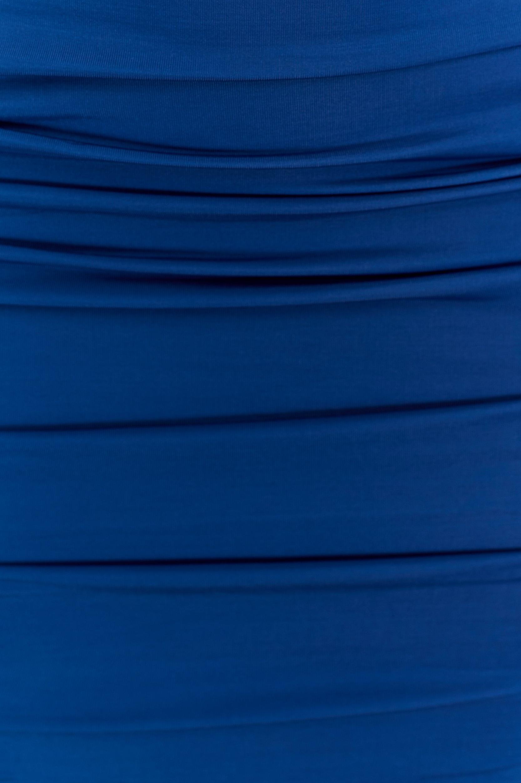 Camila Ruched Halter Midi Dress - Cobalt Product Image