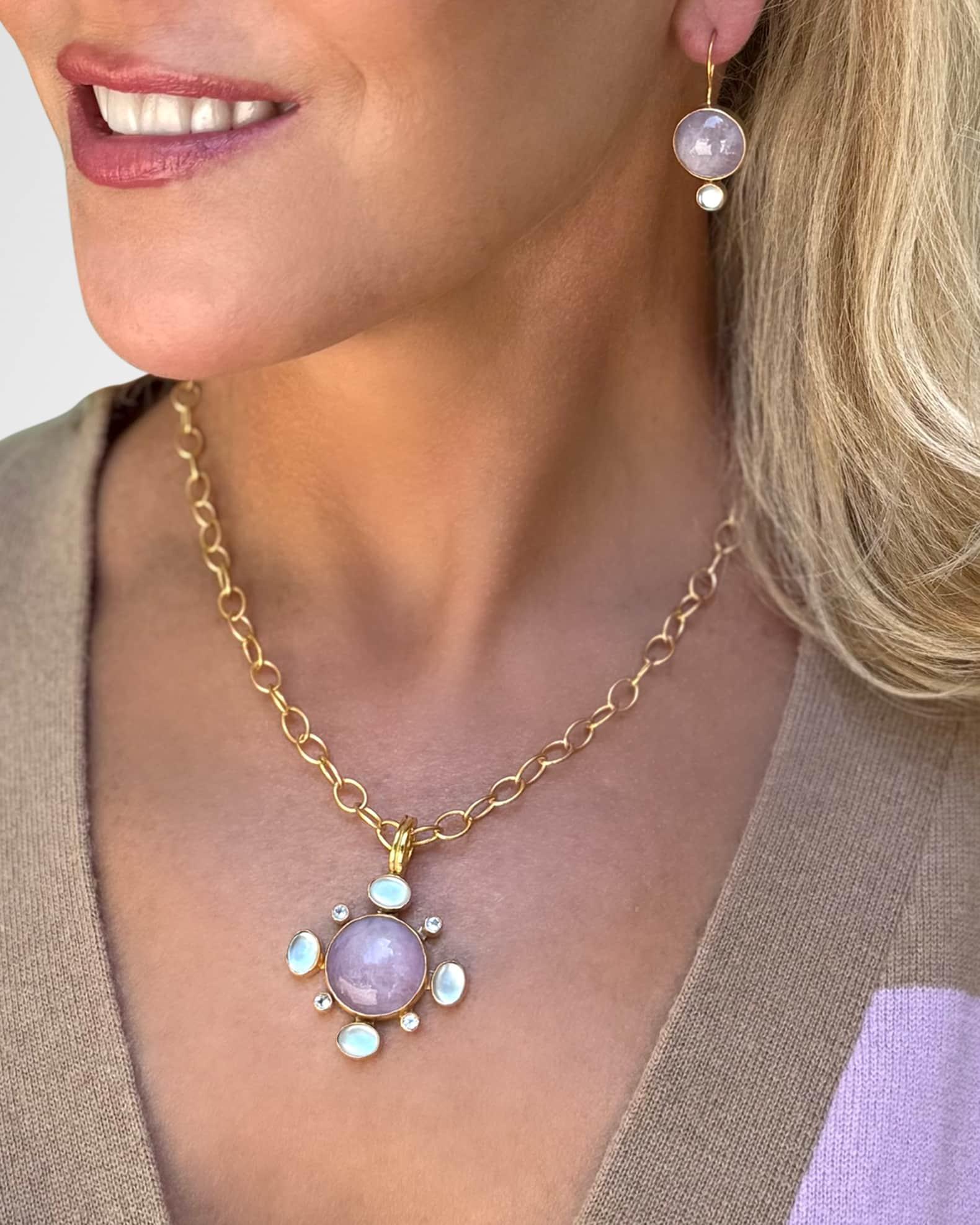 Kunzite and Mother of Pearl Pendant Necklace Product Image