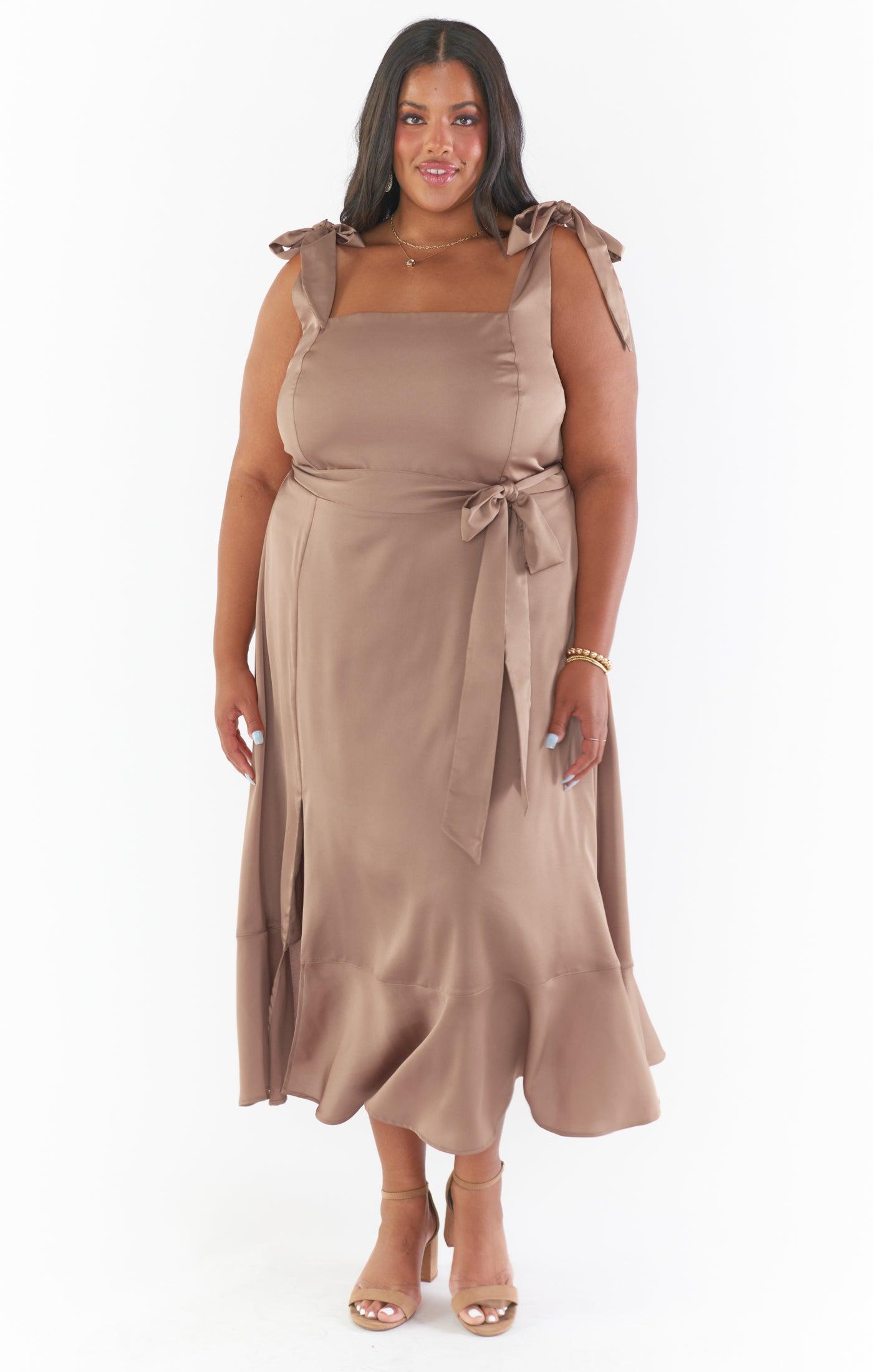 Claire Midi Dress ~ Dune Luxe Satin Product Image