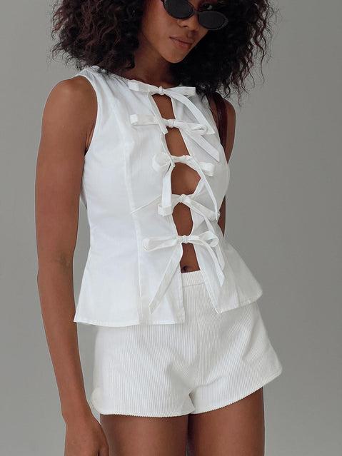 Luminary Tie Up Top White Product Image