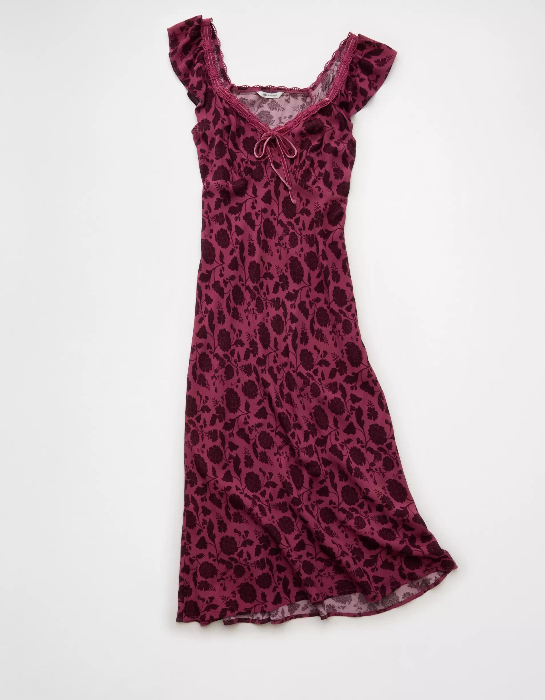 AE Lace Trim Midi Dress Product Image