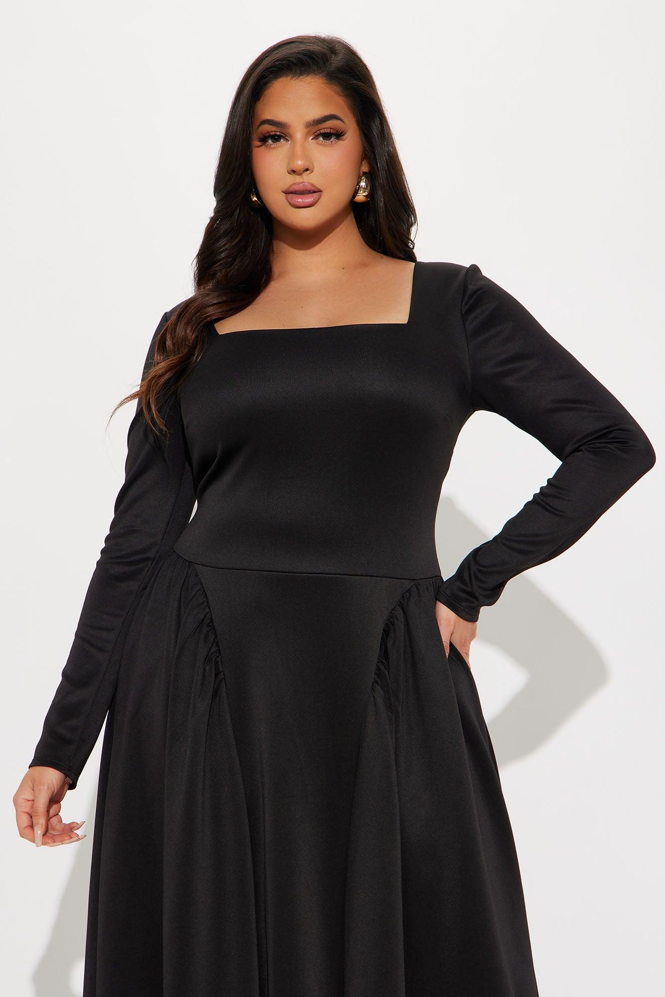 Samantha A Line Maxi Dress - Black Product Image