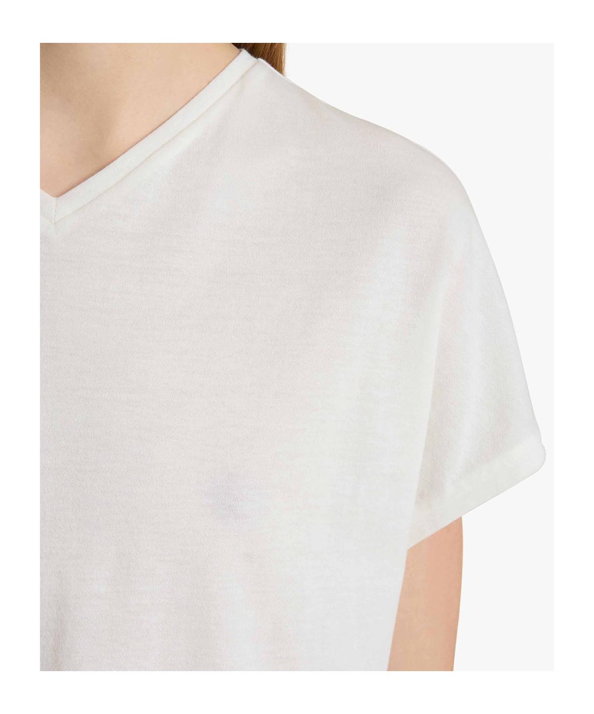 KHAITE Womens White Mae Brand-patch Cotton-jersey T-shirt In Cream Product Image