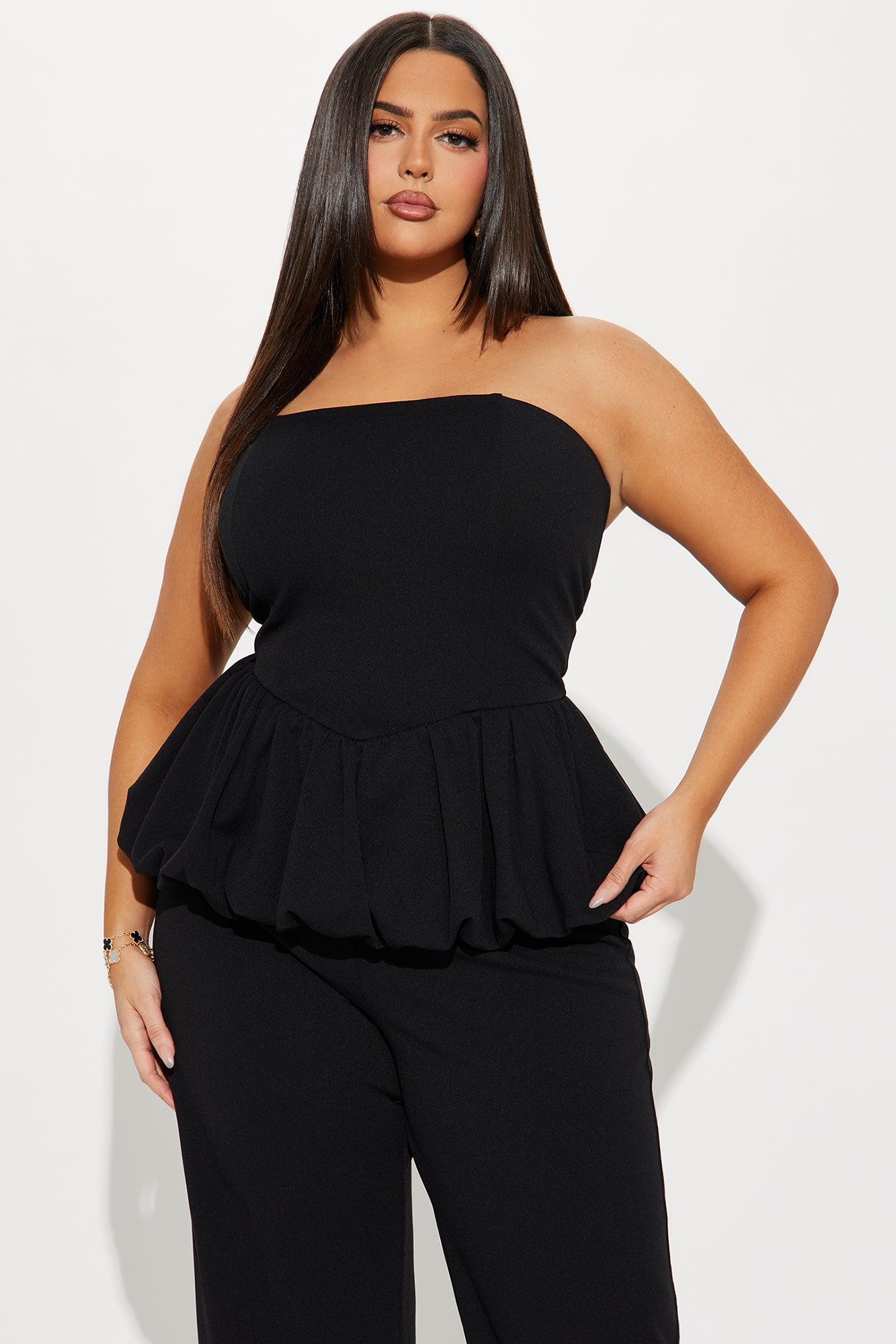 Dream Life Peplum Jumpsuit - Black Product Image
