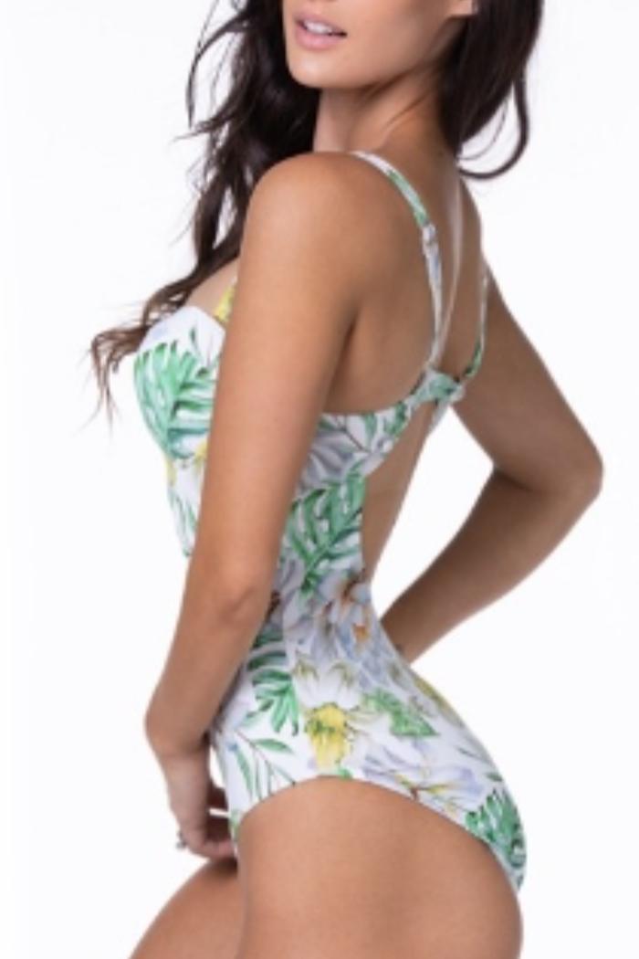 Tropical Floral Underwire One-Piece Swimsuit Product Image