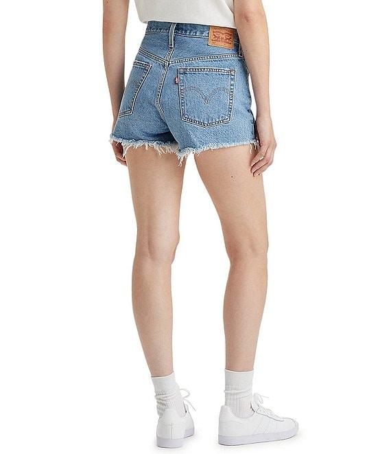 Levi's® 501® Original High-Rise Destructed Frayed Hem Denim Shorts Product Image
