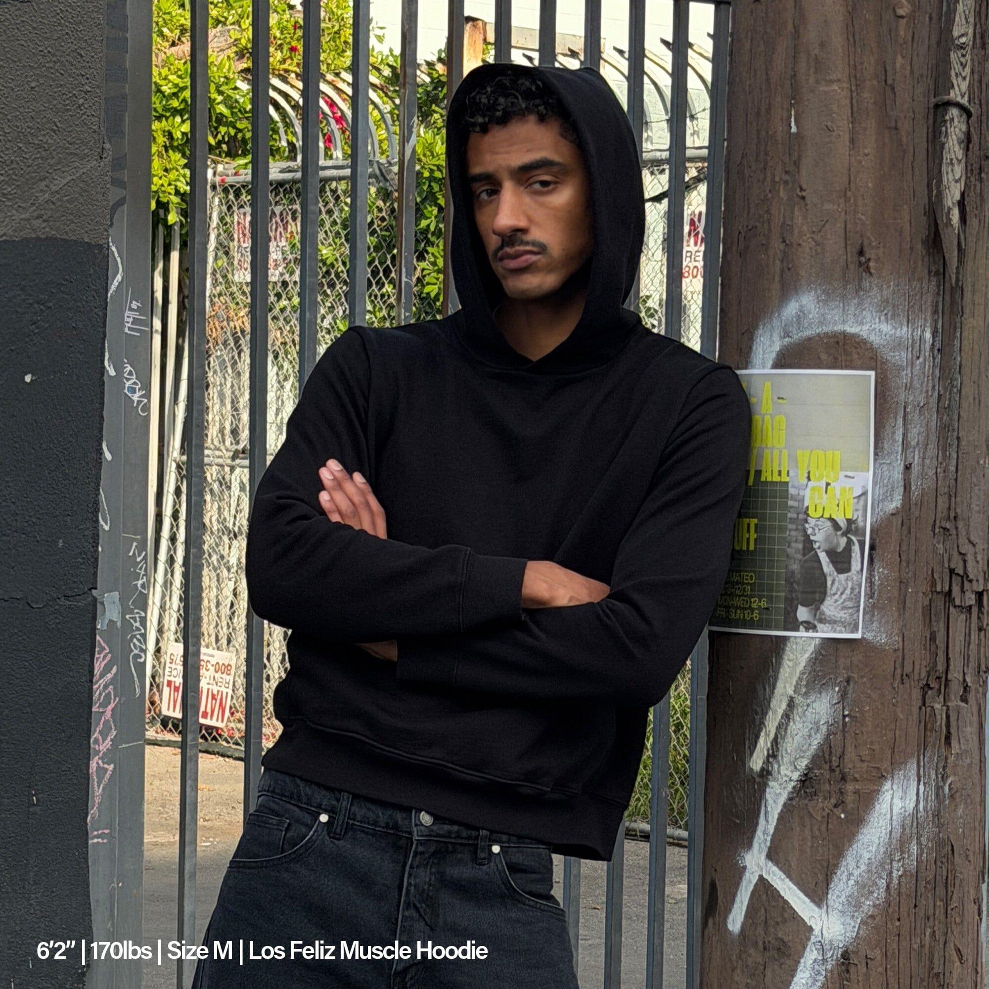 Los Feliz Crop Muscle Hoodie | Fitted Male Product Image