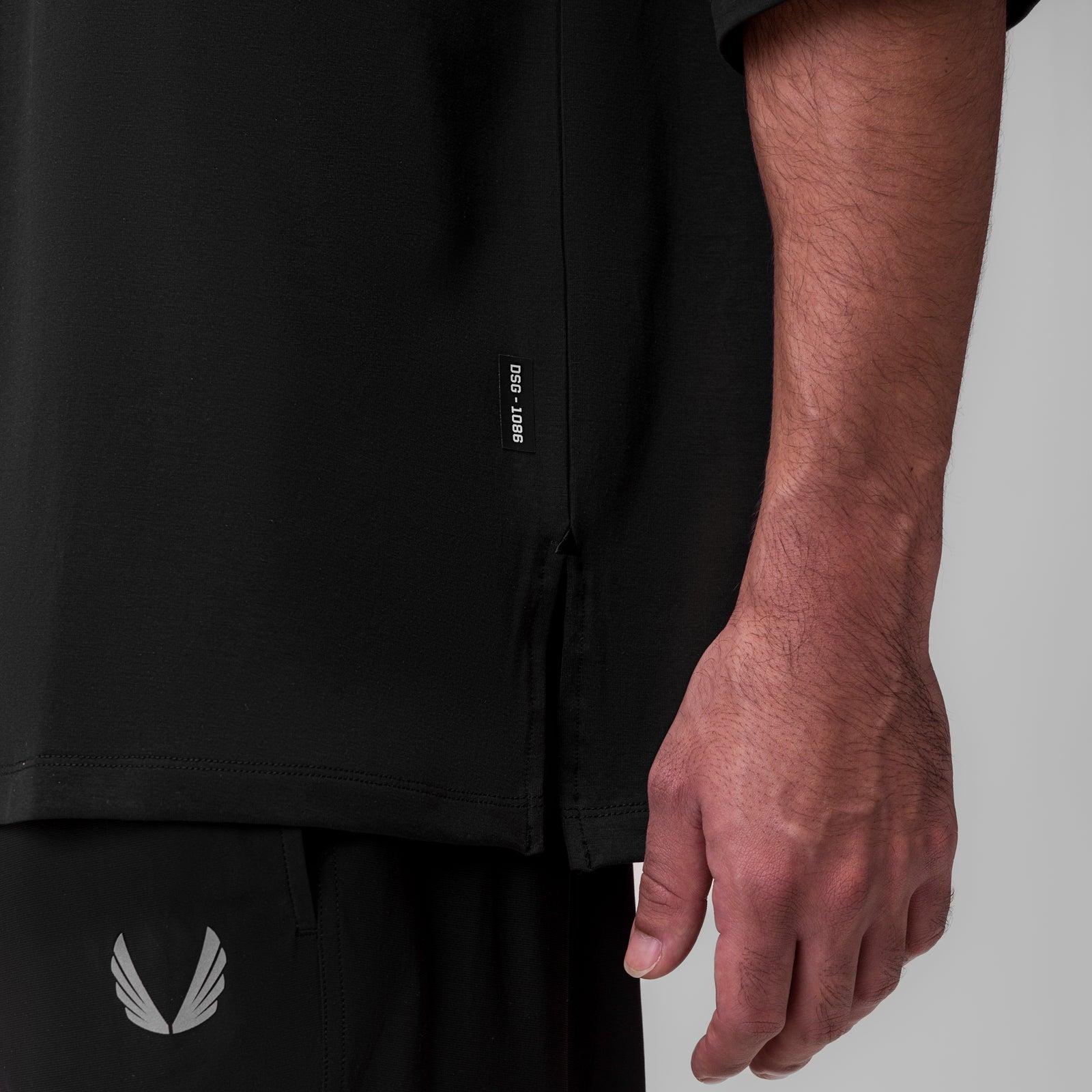 1086. Supima® 3/4-Sleeve Oversized Tee - Black Product Image