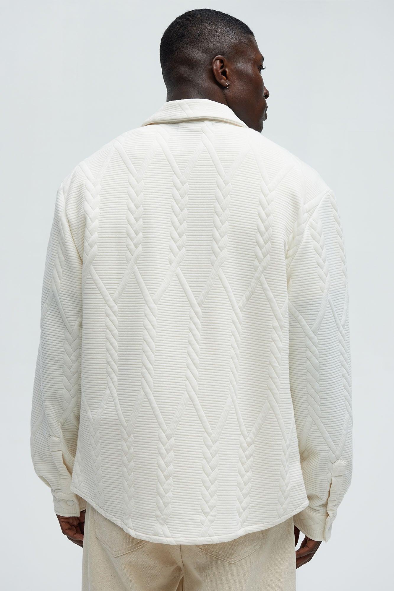 Kershaw Knit Button Up Shirt - Cream Product Image